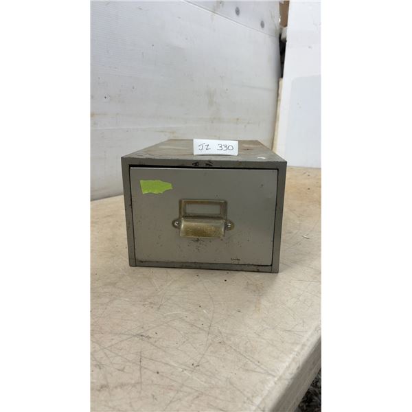 Metal Single-Drawer Index Card File Cabinet, 7 1/2 × 10 × 17”