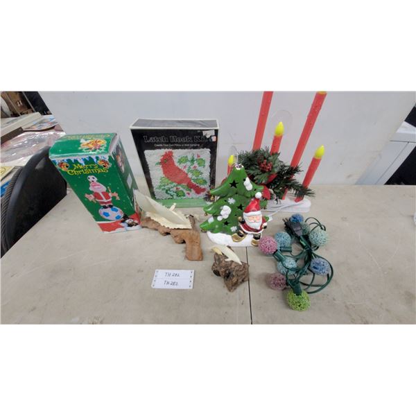 Latch Hook Kit Cardinal, Dancing Santa, Candle Lights