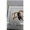 Image 2 : Framed Contemporary Indigenous Art Print, Two Profiles with Spirit Animal in Warm Tones 22” × 25”