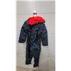 Image 6 : Vintage Ski-Cruiser One-Piece Snowmobile Suit, Size Small, Navy with Red and Yellow Stripes