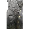 Image 2 : Black Genuine Leather Patched Vest, Size Large, Biker/Motorcycle Style