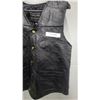 Image 4 : Black Genuine Leather Patched Vest, Size Large, Biker/Motorcycle Style