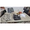 Image 1 : Black Snakeskin Texture Handbag and Assorted Animal Print Purses, Wallets