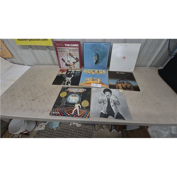 Lot of 8 Vintage Vinyl LPs Including The Cars, Eagles, Pet Shop Boys, ABBA, Saturday Night Fever
