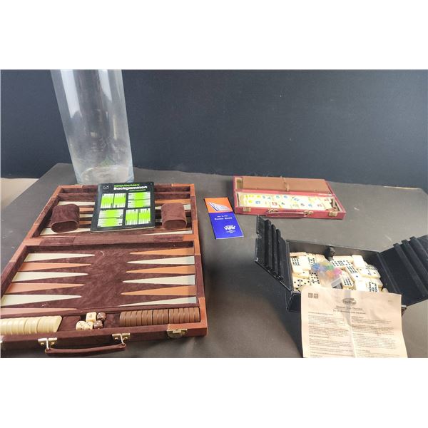 Mixed Games: Backgammon Set, Rummy Game with Tiles and More