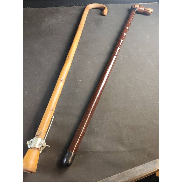 Wooden Walking Canes,  Unique Dog Head Handle 