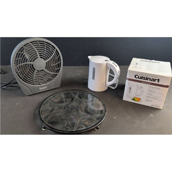 Cuisinart QuicKettle, Super Desk Fan, Glass Trivet Set