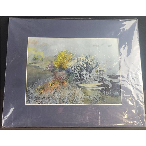 Helen Davies “Another World” Watercolour, Matted, Signed, 1986