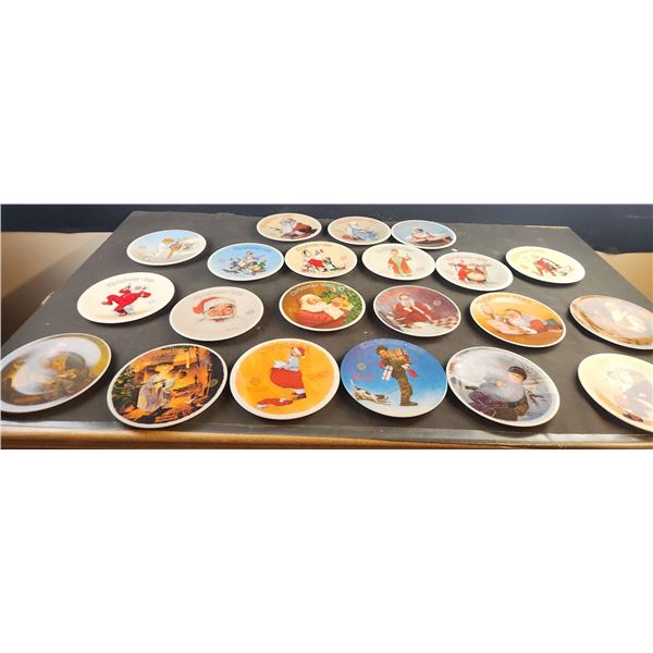 Norman Rockwell Christmas Collector Plates Set, Knowles, 1978-1999