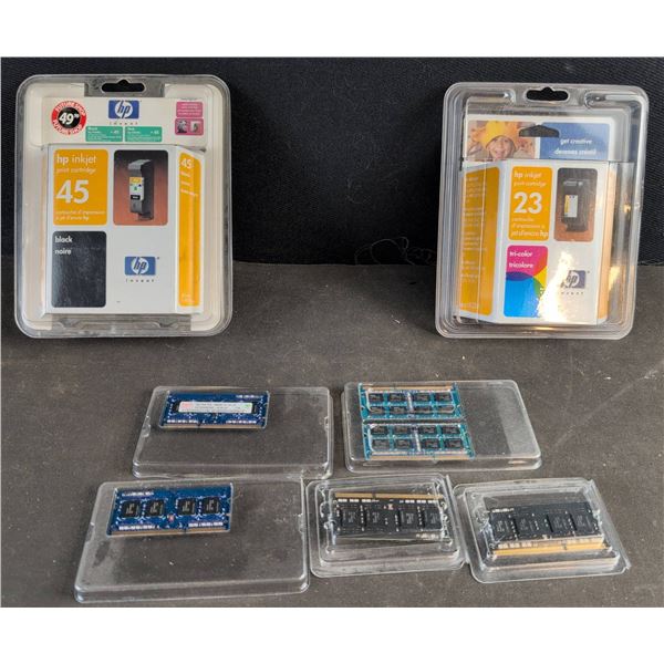 HP 45 Black and 23 Tri-Colour Ink Cartridges, 6 Mixed SK Hynix Laptop RAM Modules