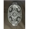 Image 2 : Hand-Painted Glass Vase With White Floral Design and Pressed Glass Tray