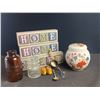 Image 1 : Decorative Home Blocks, Painted Ceramic Jar, More 