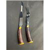 Image 1 : Gem Dinner Harmless Steel Carving Knife & Fork Set Stag Handles 
