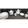 Image 1 : Porcelain Floral Tea Set and Plates, 19 Pieces