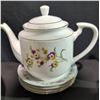 Image 4 : Porcelain Floral Tea Set and Plates, 19 Pieces