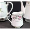 Image 5 : Porcelain Floral Tea Set and Plates, 19 Pieces