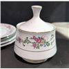Image 8 : Porcelain Floral Tea Set and Plates, 19 Pieces