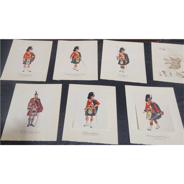 7 Hiram Walker Regimental Series Canadian Highlander Prints