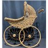 Image 3 : Vintage Wicker Doll Pram With Fabric Liner
