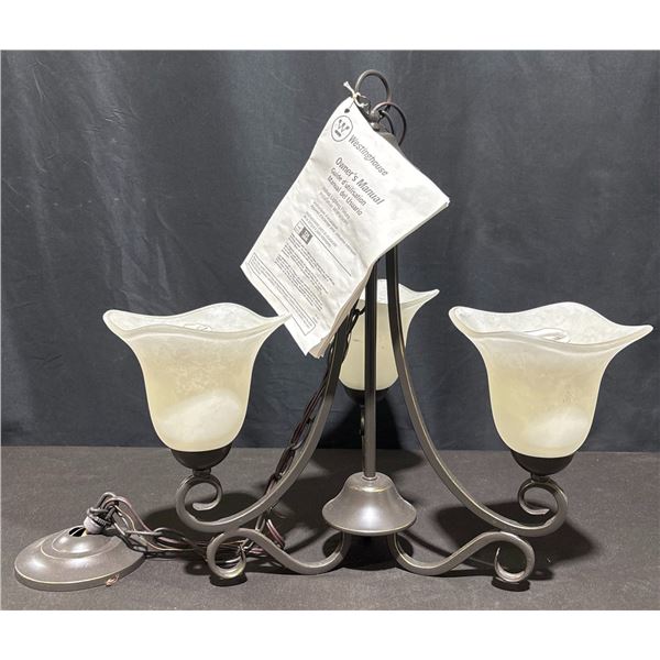 Westinghouse Three-Light Indoor Lighting Fixture With Frosted Glass Shades, Approx 20" x 19"