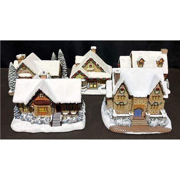 Hawthorne Village Thomas Kinkade Christmas Houses Set of 5 with COA’s and Cords