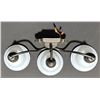 Image 3 : Three-Light Wall Sconce with Frosted Glass Shades, Approx 25" Wide
