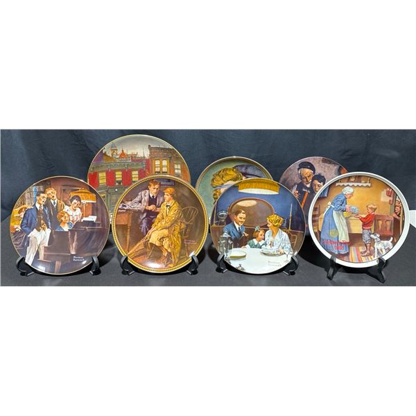 7 Norman Rockwell Collector Plates by Knowles and Curator, All with COAs