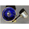 Image 11 : Blue and Gold Glass Decanter Set with 5 Glasses, E.P. Brass H.B.C.