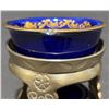 Image 12 : Blue and Gold Glass Decanter Set with 5 Glasses, E.P. Brass H.B.C.