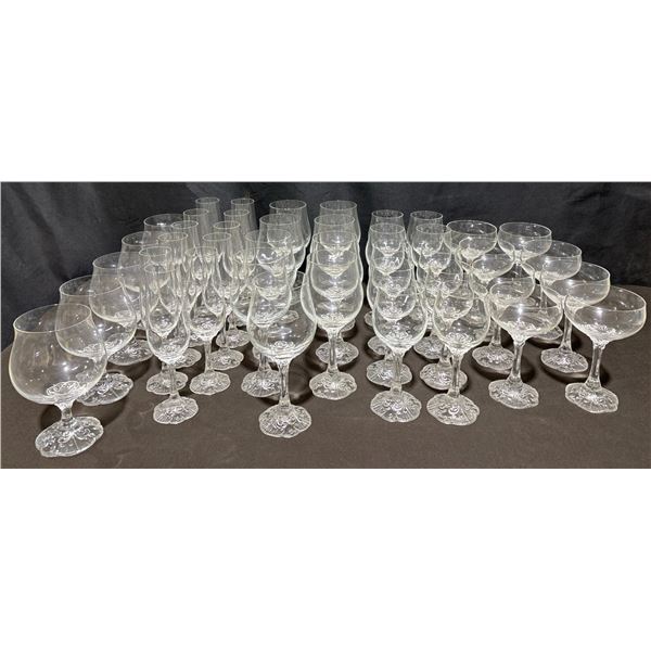 Rosenthal Classic Rose Stemware Set: 8 Coupes, 10 White, 9 Red Wine, 11 Flutes, 5 Snifters