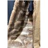 Image 9 : Fur Collared, Tan Belted Leather Coat With Fur Cuffs 