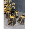 Image 2 : Brass Tone Ceiling Fan Light Fixture 