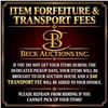 Image 1 : Item Forfeiture & Transport, Shipping, Delivery Fees & Conditions