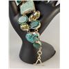 Image 3 : Stamped .925 Turquoise Gemstone Statement Necklace and Bracelet Set