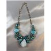 Image 6 : Stamped .925 Turquoise Gemstone Statement Necklace and Bracelet Set