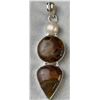 Image 10 : Stamped .925 Mahogany Obsidian Jewelry Set: Necklace, Bracelet, Pendant, Earrings