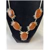 Image 5 : Stamped .925 Mahogany Obsidian Jewelry Set: Necklace, Bracelet, Pendant, Earrings