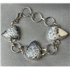 Image 6 : Stamped .925 Silver Dendritic Agate Jewelry Set: Necklace, Two Bracelets, Rings, Pendant