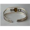 Image 5 : Tiger's Eye and Stamped .925 Jewelry Set: Necklace, Earrings, Pendant, and Bracelet