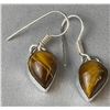 Image 7 : Tiger's Eye and Stamped .925 Jewelry Set: Necklace, Earrings, Pendant, and Bracelet
