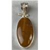 Image 8 : Tiger's Eye and Stamped .925 Jewelry Set: Necklace, Earrings, Pendant, and Bracelet