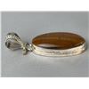 Image 9 : Tiger's Eye and Stamped .925 Jewelry Set: Necklace, Earrings, Pendant, and Bracelet