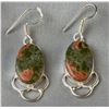 Image 12 : Stamped .925 Silver Unakite Jewelry Set With Necklace, Bracelet, Earrings, and Pendants