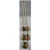Image 13 : Stamped .925 Silver Unakite Jewelry Set With Necklace, Bracelet, Earrings, and Pendants
