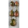 Image 14 : Stamped .925 Silver Unakite Jewelry Set With Necklace, Bracelet, Earrings, and Pendants