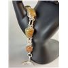 Image 2 : Stamped .925 Silver Unakite Jewelry Set With Necklace, Bracelet, Earrings, and Pendants
