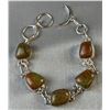 Image 6 : Stamped .925 Silver Unakite Jewelry Set With Necklace, Bracelet, Earrings, and Pendants