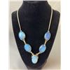 Image 2 : Stamped .925 Opalite Jewelry Set With Necklace, Earrings, and Pendant