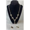 Image 1 : Stamped .925 Smoky Quartz Jewelry Set With Necklace, Pendant, and Earrings