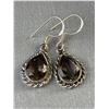 Image 2 : Stamped .925 Smoky Quartz Jewelry Set With Necklace, Pendant, and Earrings
